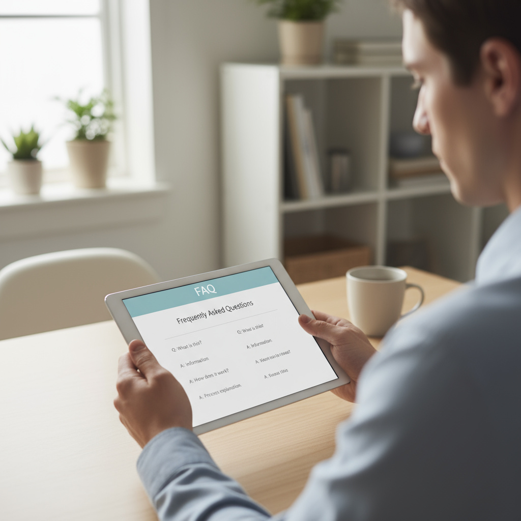 Person reading answers on a tablet