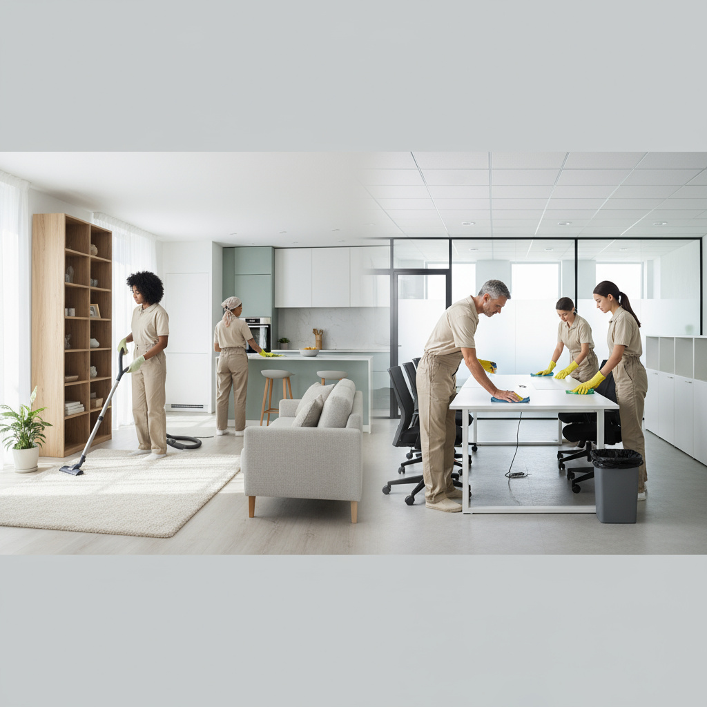 Residential and commercial cleaning environments